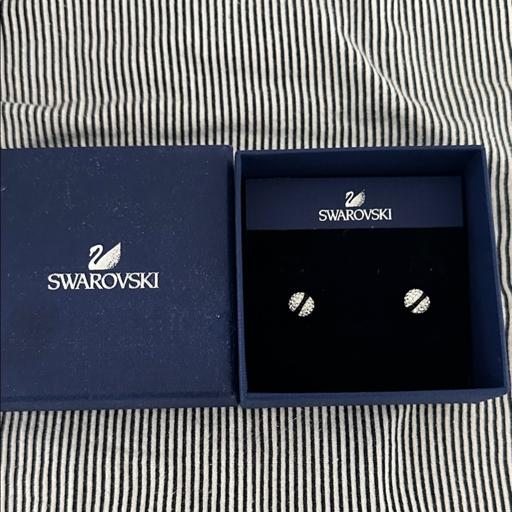 Swarovski White Crystal Stud Earrings
